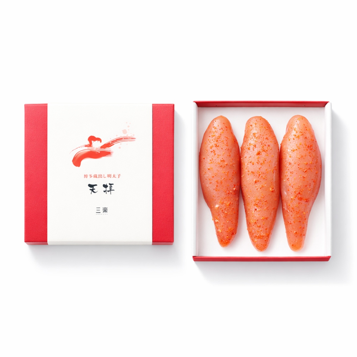 無着色辛子明太子天拝中辛一本物200g贈答用